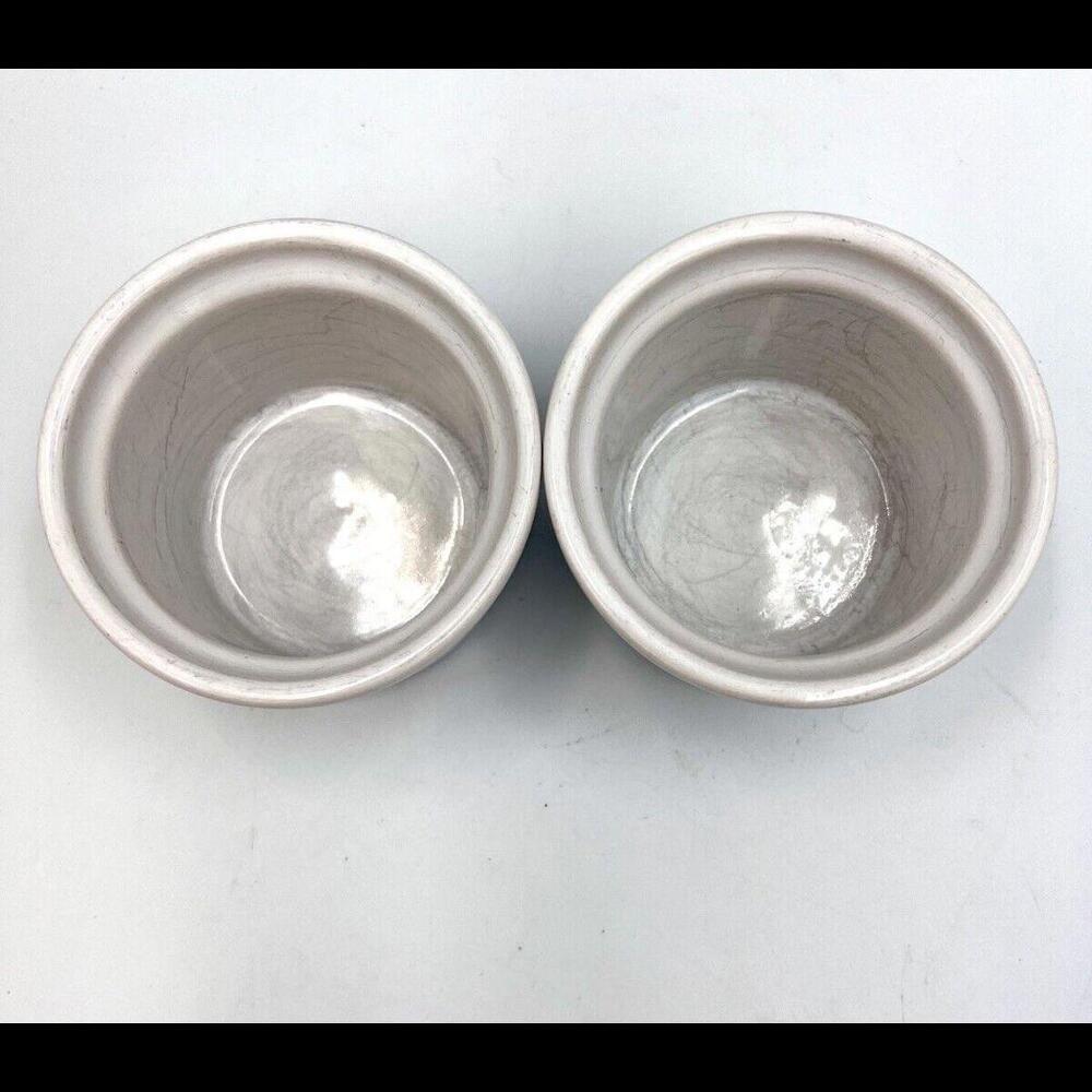 Vintage 2005 LE CREUSET‎ Stoneware Ramekins 4 oz  (150ml) White Set Of 2 - Picture 5 of 7